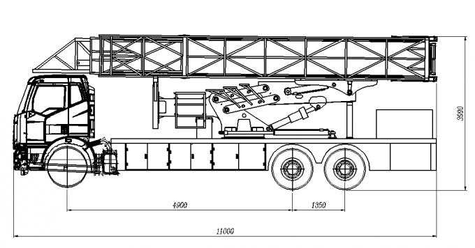 Estábulo seguro de alumínio nacional do bom desempenho do caminhão da inspeção da ponte de plataforma do chassi V 15+2m de FAW